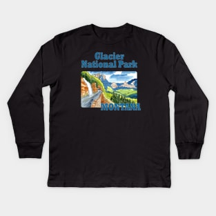 Glacier National Park, Montana Kids Long Sleeve T-Shirt